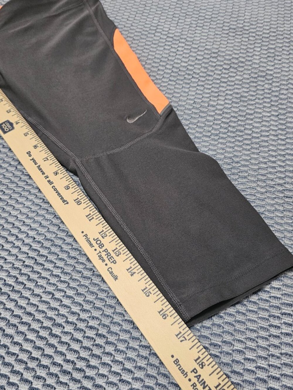 Nike Dri-FIT Women's Gray & Orange Running Capri Leggings - Size Medium - Picture 7 of 7
